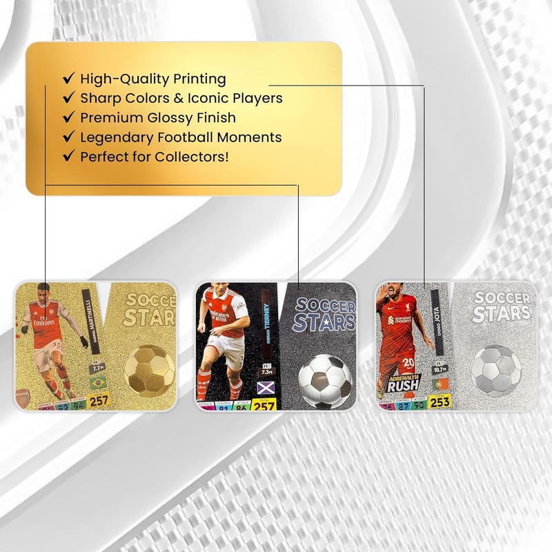 SUPERUS Soccer Trading Cards 2025-26 | 3 Packs - 33 Collectible Cards for Fans & Players Black, Gold & Silver Soccer Mystery Cards Packs Different Cards in Each Set - Try & Collect Them All - Image 3